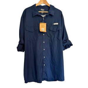 Field & Stream Men’s Size 3 XL Latitude LS Navy UPF 50+ $40 Button Up NWT Fishin